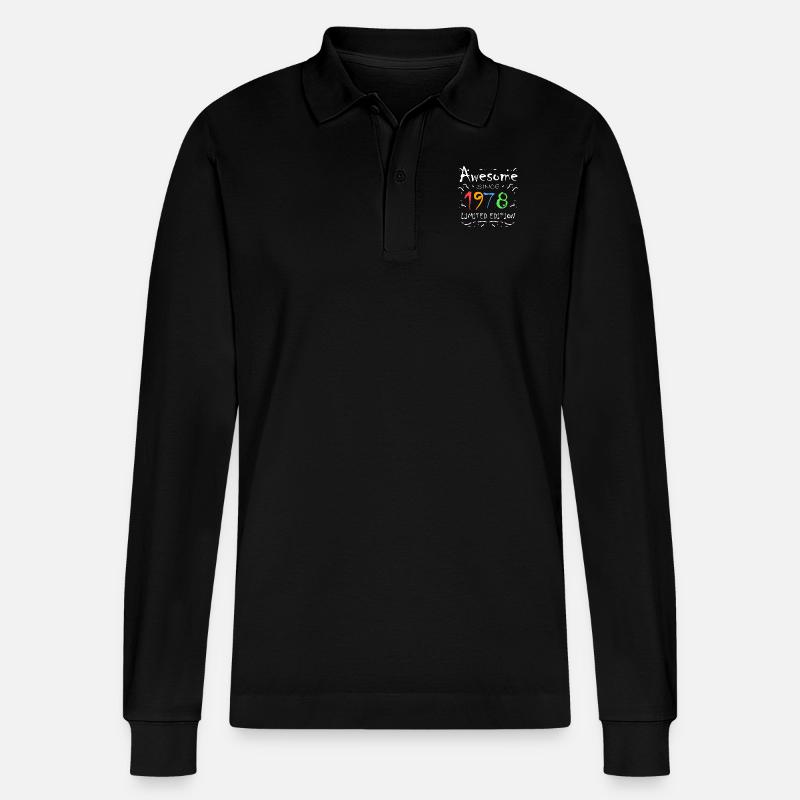 1978 - Stanley/Stella Unisex Bio-Langarm-Poloshirt Prepster - Schwarz