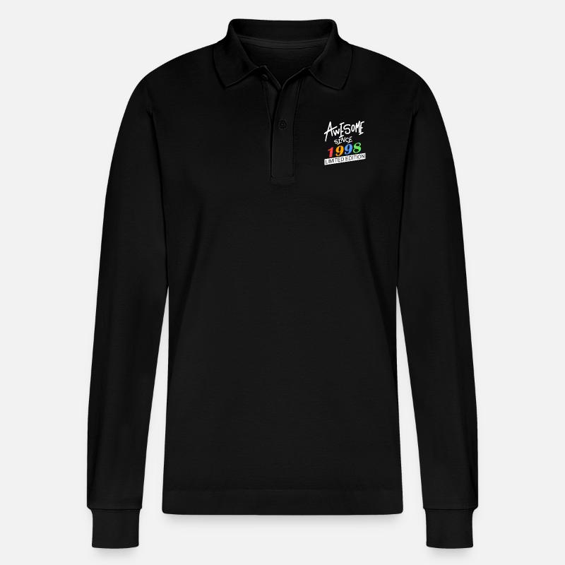 1998 - Stanley/Stella Unisex Bio-Langarm-Poloshirt Prepster - Schwarz