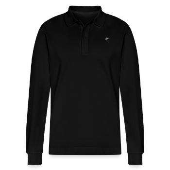 Silhouette Gravel Road Bike Cycliste Biker - Polo à manches longues bio PREPSTER Stanley/Stella Unisexe - noir - Devant - Anna (173cm) & Nico (186cm)
