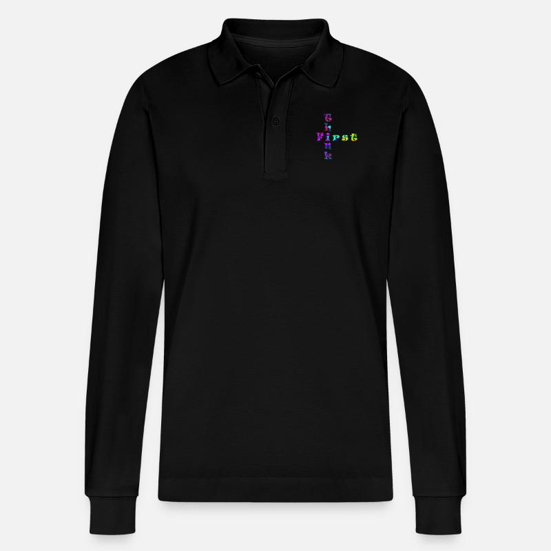 Think First - Stanley/Stella Unisex Bio-Langarm-Poloshirt Prepster - Schwarz