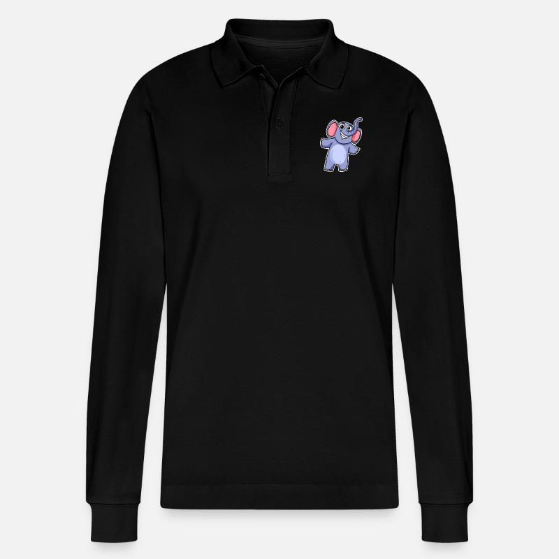 Mignon petit éléphant - Polo à manches longues bio PREPSTER Stanley/Stella Unisexe - noir
