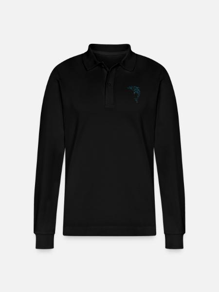 Schöner Delphin Beautiful Dolphin - Stanley/Stella Organic Unisex Long-Sleeved Polo Shirt Prepster - black