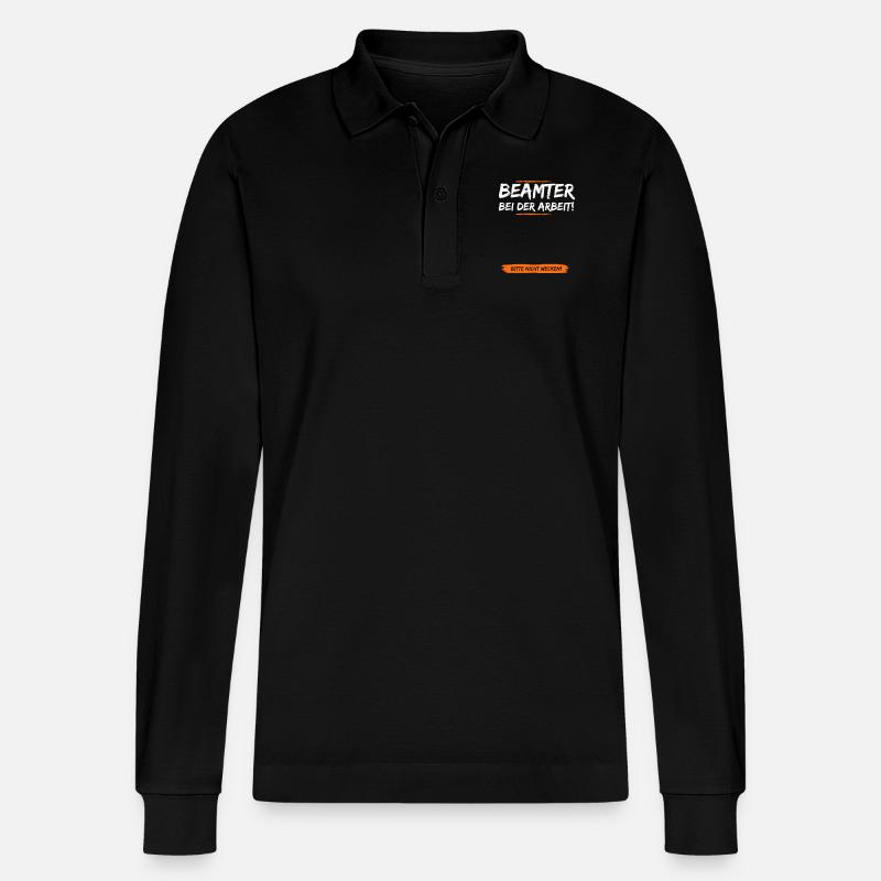 Der Schlafende Beamte - Stanley/Stella Unisex Bio-Langarm-Poloshirt Prepster - Schwarz