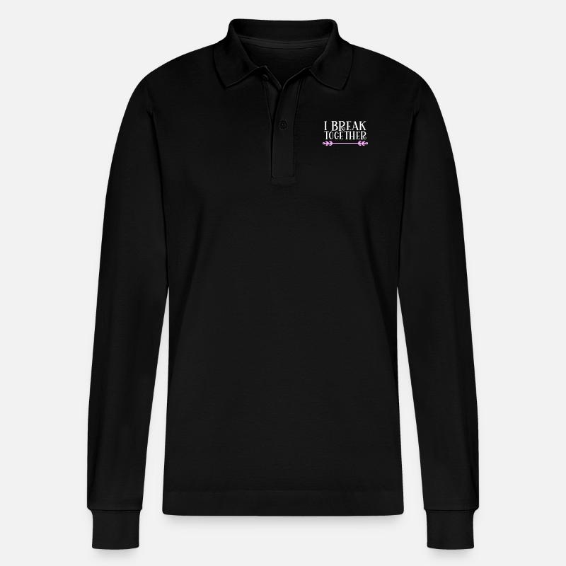 I break together Denglisch - Stanley/Stella Unisex Bio-Langarm-Poloshirt Prepster - Schwarz