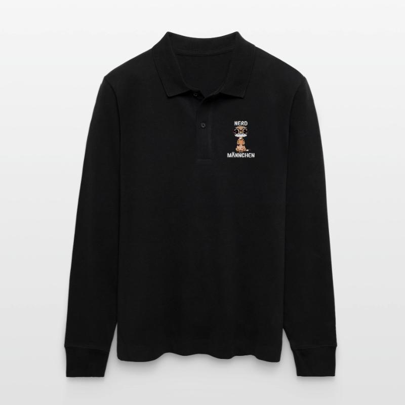 Nerdmännchen Junge Jungen Erdmännchen Nerdy Nerd Stanley/Stella Unisex Bio-Langarm-Poloshirt Prepster