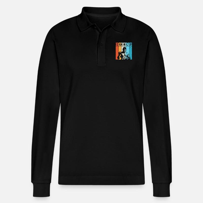 Boxen Retro - Stanley/Stella Unisex Bio-Langarm-Poloshirt Prepster - Schwarz