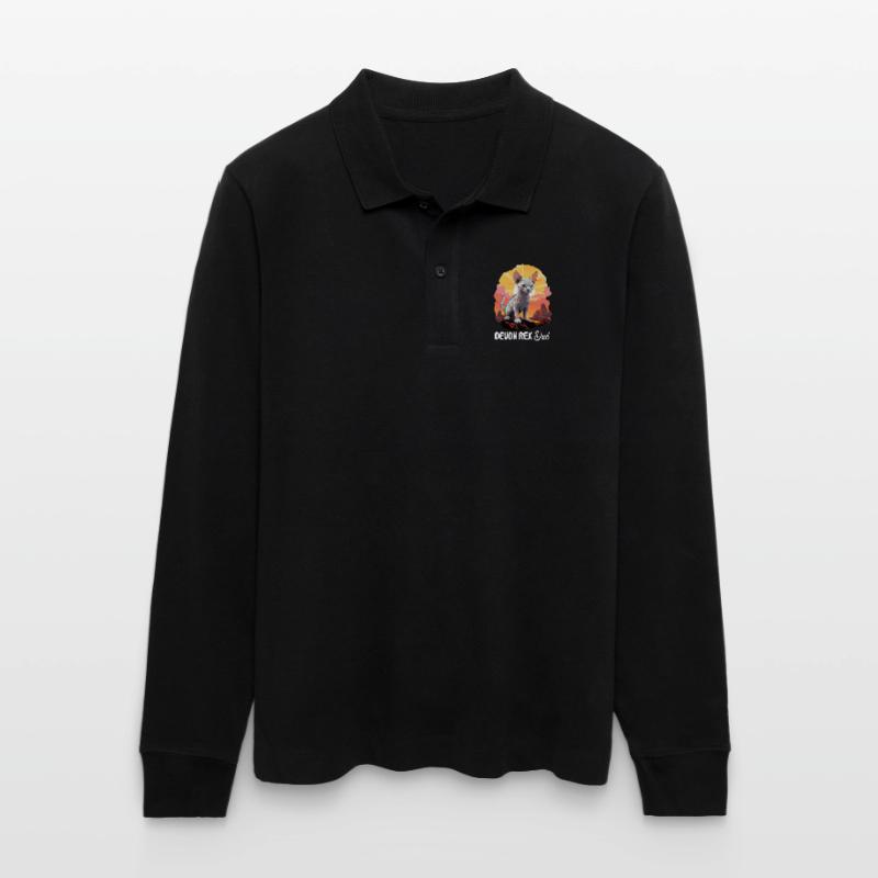 Devon Rex Kätzchen Devon Rex Katze Stanley/Stella Unisex Bio-Langarm-Poloshirt Prepster