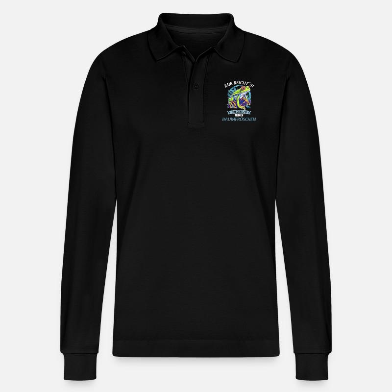 Tree Frog Baumfrösche Baumfrosch - Stanley/Stella Unisex Bio-Langarm-Poloshirt Prepster - Schwarz