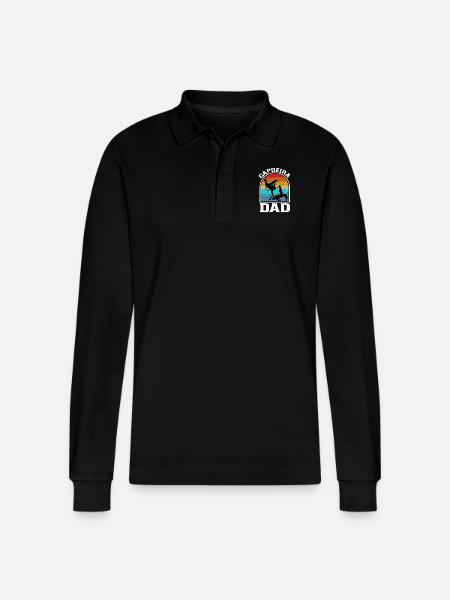 Capoeira Dad - Stanley/Stella Organic Unisex Long-Sleeved Polo Shirt Prepster - black