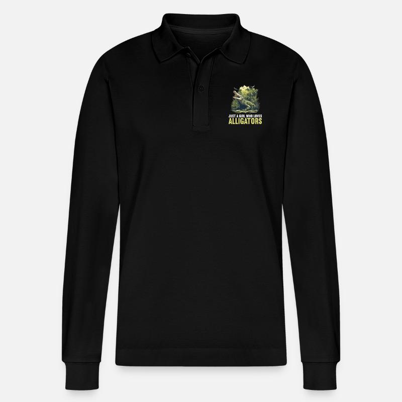 Alligatoren Alligator - Stanley/Stella Unisex Bio-Langarm-Poloshirt Prepster - Schwarz