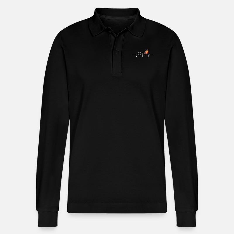 Robin Rotkehlchen - Stanley/Stella Unisex Bio-Langarm-Poloshirt Prepster - Schwarz