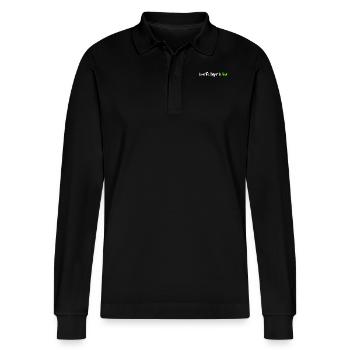 Leave The Judgin' To Jesus - Stanley/Stella Organic Unisex Long-Sleeved Polo Shirt Prepster - black - Front - Anna (173cm) & Nico (186cm)