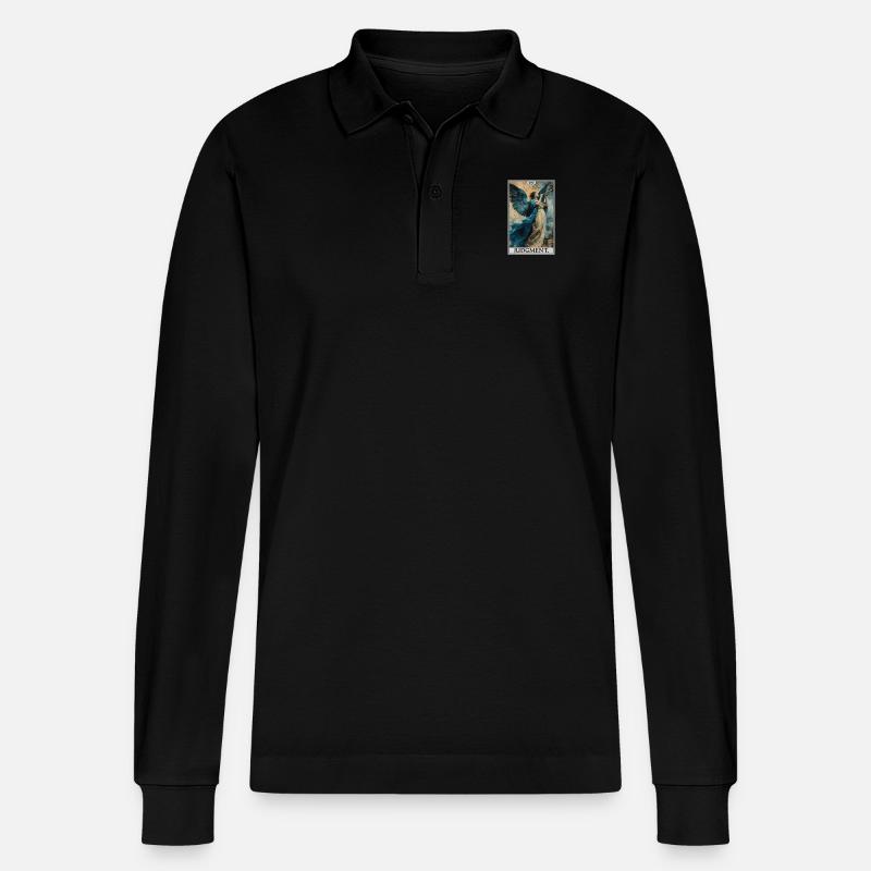 Tarotkarten Tarotkarte 20 Judgment Gericht - Stanley/Stella Unisex Bio-Langarm-Poloshirt Prepster - Schwarz