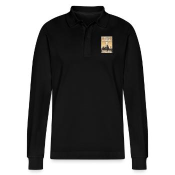 I Create Model Railroads Superpower - Stanley/Stella Organic Unisex Long-Sleeved Polo Shirt Prepster - black - Front - Anna (173cm) & Nico (186cm)