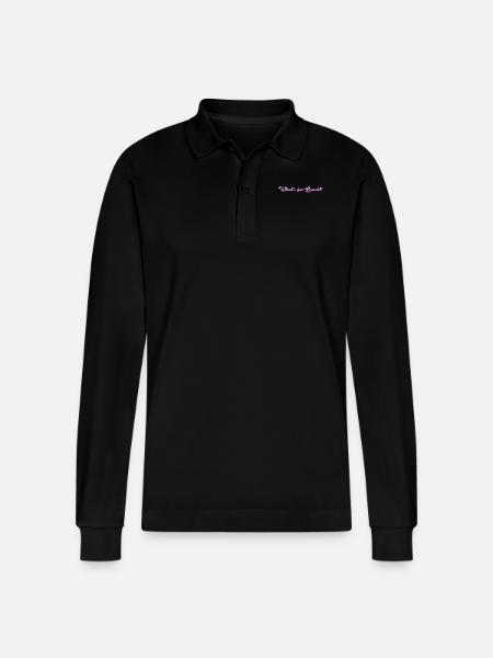 What's For Lunch? - Stanley/Stella Organic Unisex Long-Sleeved Polo Shirt Prepster - black