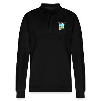 Jemand in New Mexico liebt mich - Stanley/Stella Unisex Bio-Langarm-Poloshirt Prepster - Schwarz - Vorne - Anna (173cm) & Nico (186cm)