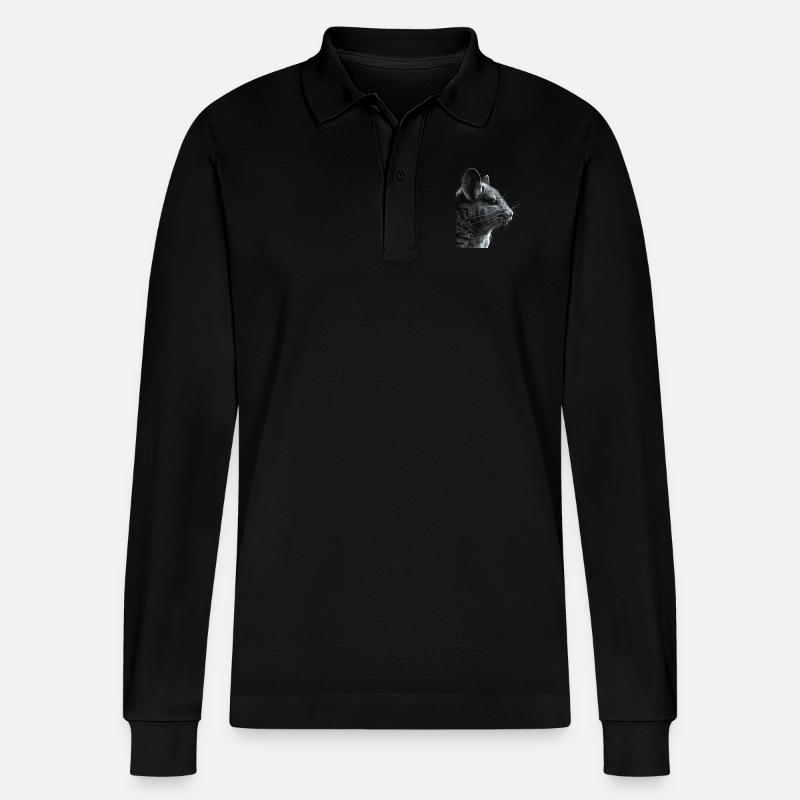 Chinchilla - Stanley/Stella Unisex Bio-Langarm-Poloshirt Prepster - Schwarz