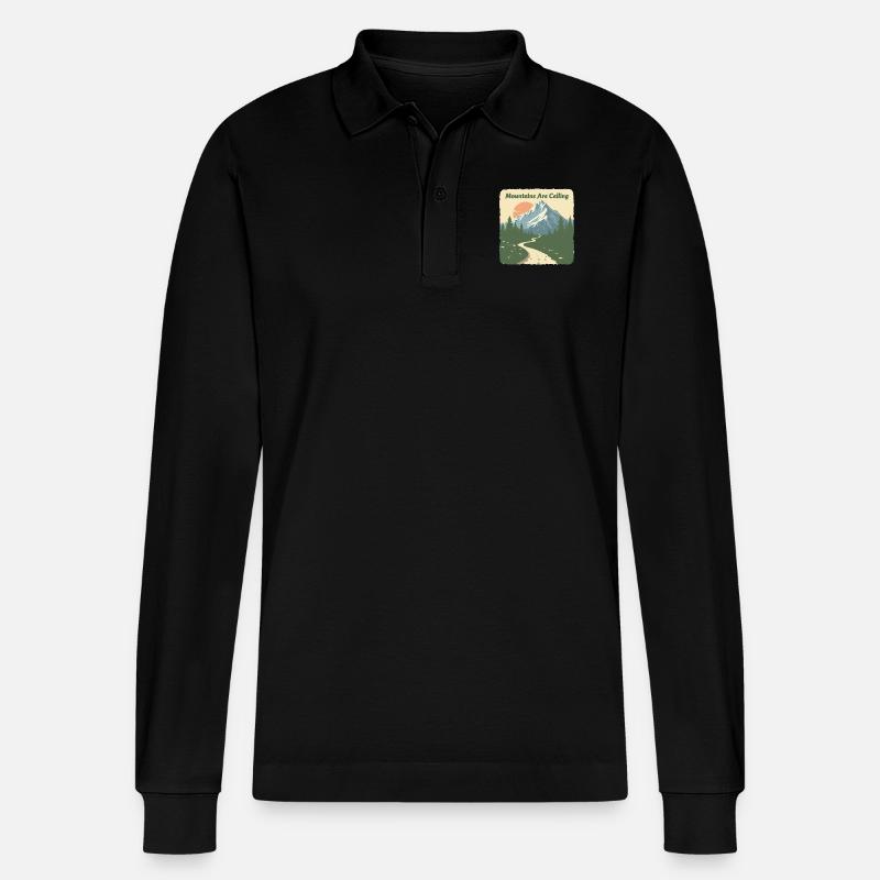DIE BERGE RUFEN - Stanley/Stella Unisex Bio-Langarm-Poloshirt Prepster - Schwarz