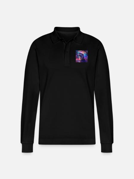 Otter - Stanley/Stella Organic Unisex Long-Sleeved Polo Shirt Prepster - black