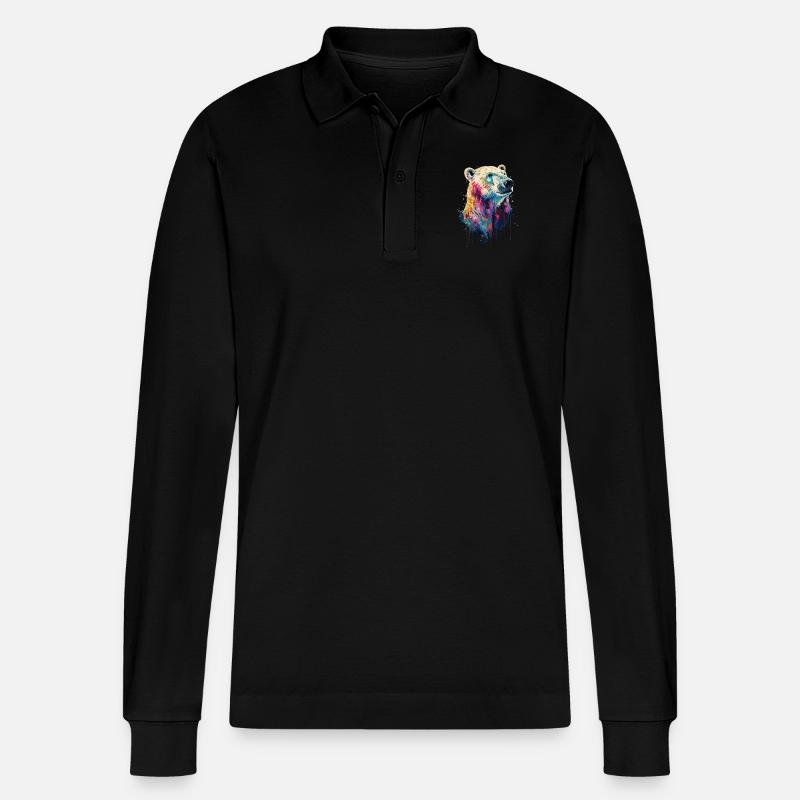 Eisbär - Stanley/Stella Unisex Bio-Langarm-Poloshirt Prepster - Schwarz