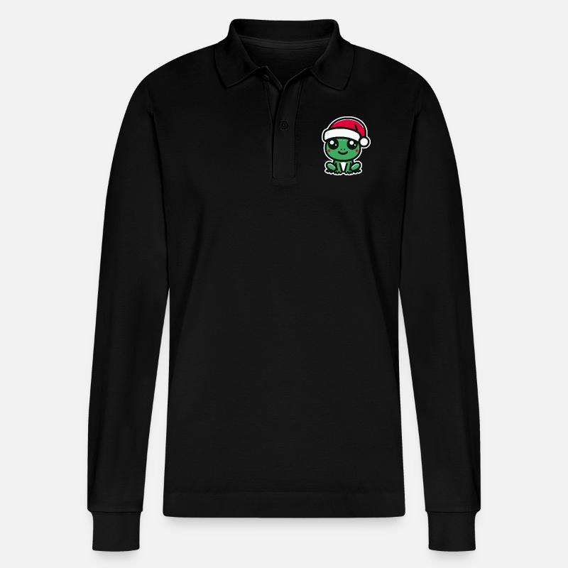 Grenouille de Noël - Polo à manches longues bio PREPSTER Stanley/Stella Unisexe - noir