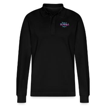 Jemand in Florida liebt mich - Stanley/Stella Unisex Bio-Langarm-Poloshirt Prepster - Schwarz - Vorne - Anna (173cm) & Nico (186cm)