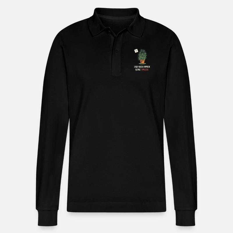 Cannabis - Stanley/Stella Unisex Bio-Langarm-Poloshirt Prepster - Schwarz