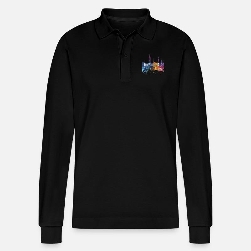 Kampen - Stanley/Stella Unisex Bio-Langarm-Poloshirt Prepster - Schwarz