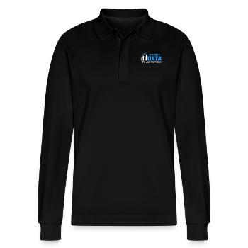 Daten oder es ist nicht passiert für Studenten - Stanley/Stella Unisex Bio-Langarm-Poloshirt Prepster - Schwarz - Vorne - Anna (173cm) & Nico (186cm)
