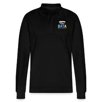 Daten oder es ist nicht passiert für Studenten - Stanley/Stella Unisex Bio-Langarm-Poloshirt Prepster - Schwarz - Vorne - Anna (173cm) & Nico (186cm)