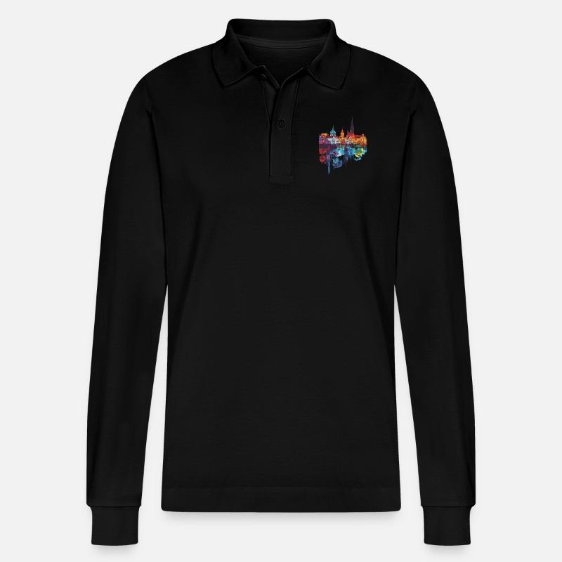 Breslau - Stanley/Stella Unisex Bio-Langarm-Poloshirt Prepster - Schwarz