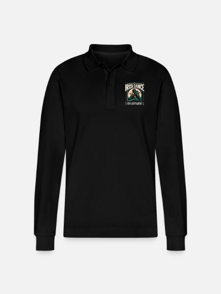 Proud of Irish Dance - Stanley/Stella Organic Unisex Long-Sleeved Polo Shirt Prepster - black