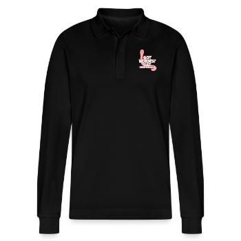 Wurmfarmer Wurmkompost Niedliche Männer Frauen - Stanley/Stella Unisex Bio-Langarm-Poloshirt Prepster - Schwarz - Vorne - Anna (173cm) & Nico (186cm)