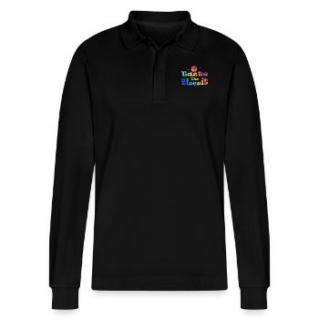 Schmecke den Keks Schmecke die Güte - Stanley/Stella Unisex Bio-Langarm-Poloshirt Prepster - Schwarz - Vorne - Anna (173cm) & Nico (186cm)