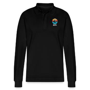 Butthole Whisperer - Stanley/Stella Organic Unisex Long-Sleeved Polo Shirt Prepster - black - Front - Anna (173cm) & Nico (186cm)