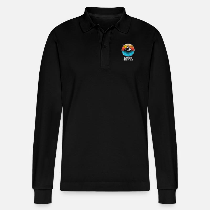 Arschloch-Flüsterer - Stanley/Stella Unisex Bio-Langarm-Poloshirt Prepster - Schwarz
