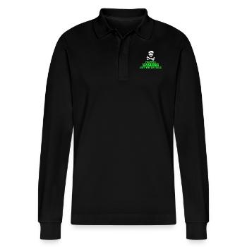 Cybersicherheitsexpertise von ethischen Hackern - Stanley/Stella Unisex Bio-Langarm-Poloshirt Prepster - Schwarz - Vorne - Anna (173cm) & Nico (186cm)