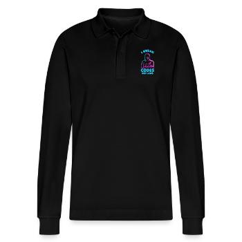 Cybersicherheitsexpertise von ethischen Hackern - Stanley/Stella Unisex Bio-Langarm-Poloshirt Prepster - Schwarz - Vorne - Anna (173cm) & Nico (186cm)