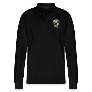 Cybersicherheitsexpertise von ethischen Hackern - Stanley/Stella Unisex Bio-Langarm-Poloshirt Prepster - Schwarz - Vorne - Anna (173cm) & Nico (186cm)
