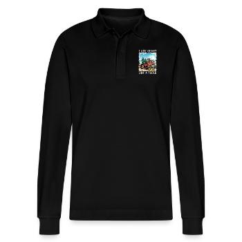 Ich habe ein Herz wie ein Truck - Stanley/Stella Unisex Bio-Langarm-Poloshirt Prepster - Schwarz - Vorne - Anna (173cm) & Nico (186cm)