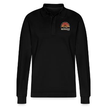Waymaker Promise Keeper Miracle Worker - Stanley/Stella Organic Unisex Long-Sleeved Polo Shirt Prepster - black - Front - Anna (173cm) & Nico (186cm)