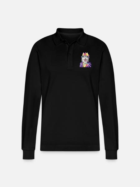 Alaskan Malamute - Stanley/Stella Unisex Bio-Langarm-Poloshirt Prepster - Schwarz