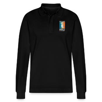 Worlds Silliest Goose On The Loose - Stanley/Stella Organic Unisex Long-Sleeved Polo Shirt Prepster - black - Front - Anna (173cm) & Nico (186cm)