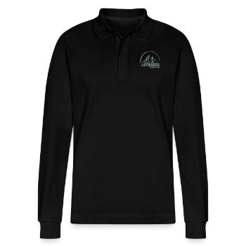 Waymaker Promise Keeper Miracle Worker - Stanley/Stella Organic Unisex Long-Sleeved Polo Shirt Prepster - black - Front - Anna (173cm) & Nico (186cm)