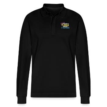 Jemand in Florida liebt mich - Stanley/Stella Unisex Bio-Langarm-Poloshirt Prepster - Schwarz - Vorne - Anna (173cm) & Nico (186cm)