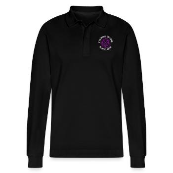 Wenn Sie ein Softeis wollen, holen Sie sich Eis - Stanley/Stella Unisex Bio-Langarm-Poloshirt Prepster - Schwarz - Vorne - Anna (173cm) & Nico (186cm)