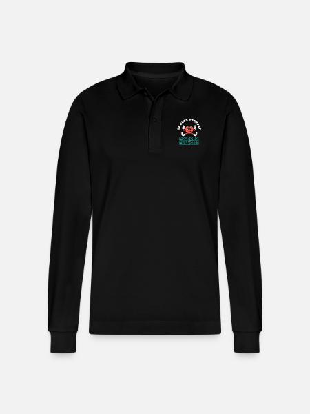 I'm perfect, why change? - Stanley/Stella Organic Unisex Long-Sleeved Polo Shirt Prepster - black