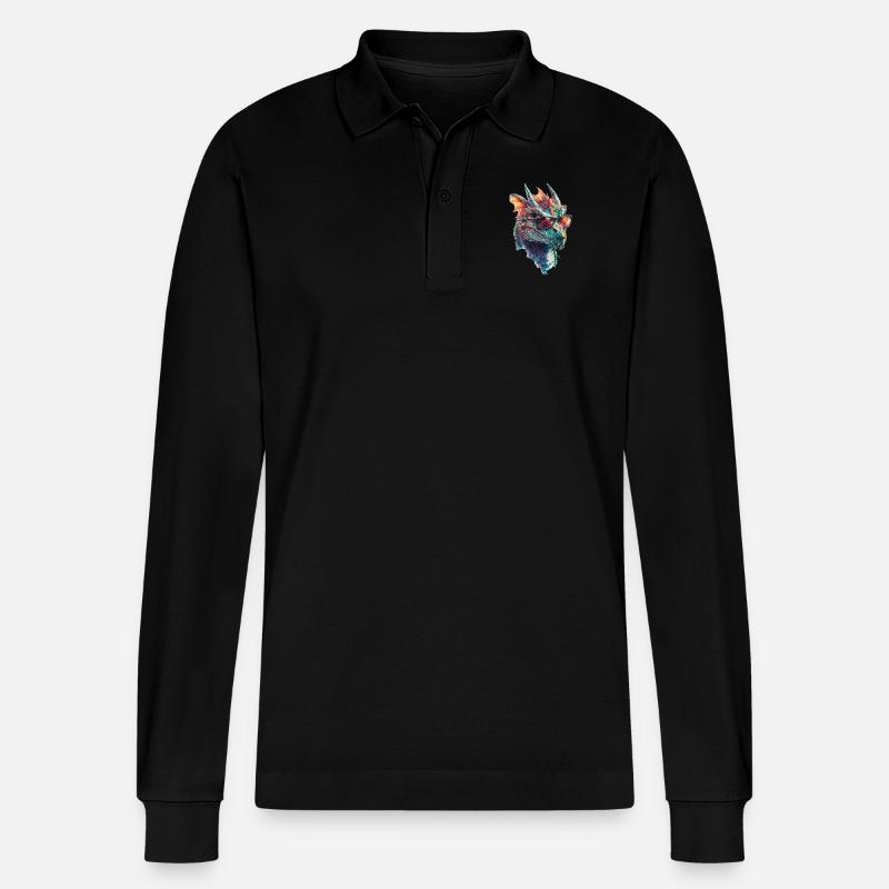 Drachen - Stanley/Stella Unisex Bio-Langarm-Poloshirt Prepster - Schwarz