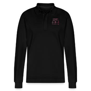 Wenn Sie ein Softeis wollen, holen Sie sich Eis - Stanley/Stella Unisex Bio-Langarm-Poloshirt Prepster - Schwarz - Vorne - Anna (173cm) & Nico (186cm)