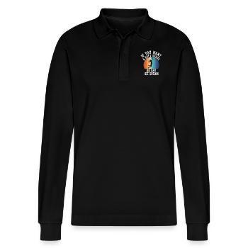 Wenn Sie ein Softeis wollen, holen Sie sich Eis - Stanley/Stella Unisex Bio-Langarm-Poloshirt Prepster - Schwarz - Vorne - Anna (173cm) & Nico (186cm)